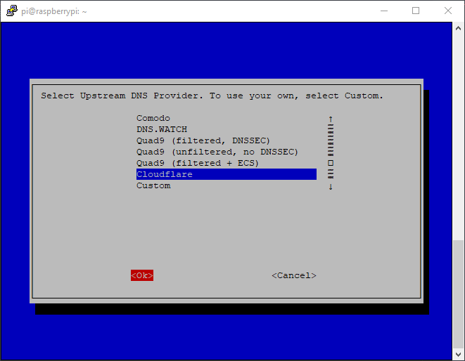 Pi-hole DNS sağlayıcıları